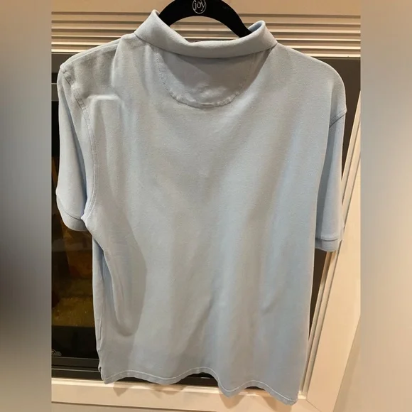 Men’s Peter Millar Crown Soft Pima Cotton & Silk Blend  Light Blue Polo Shirt - Picture 5 of 6